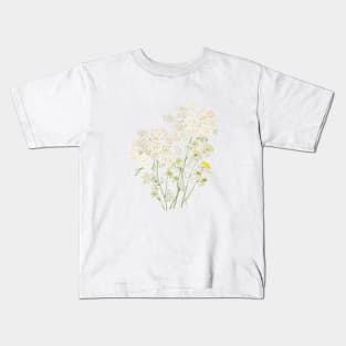 Queen Ann Lace ink and watercolor painting Kids T-Shirt